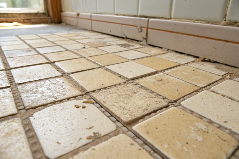 Outdated 2000s builder-grade bathroom tiles commonly found in Edgeworth homes